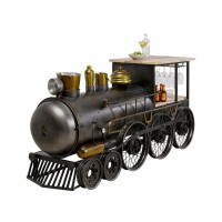 TRAIN ΚΟΝΣΟΛΑ BAR GUNMETAL ΦΥΣΙΚΟ 226x60x104cm