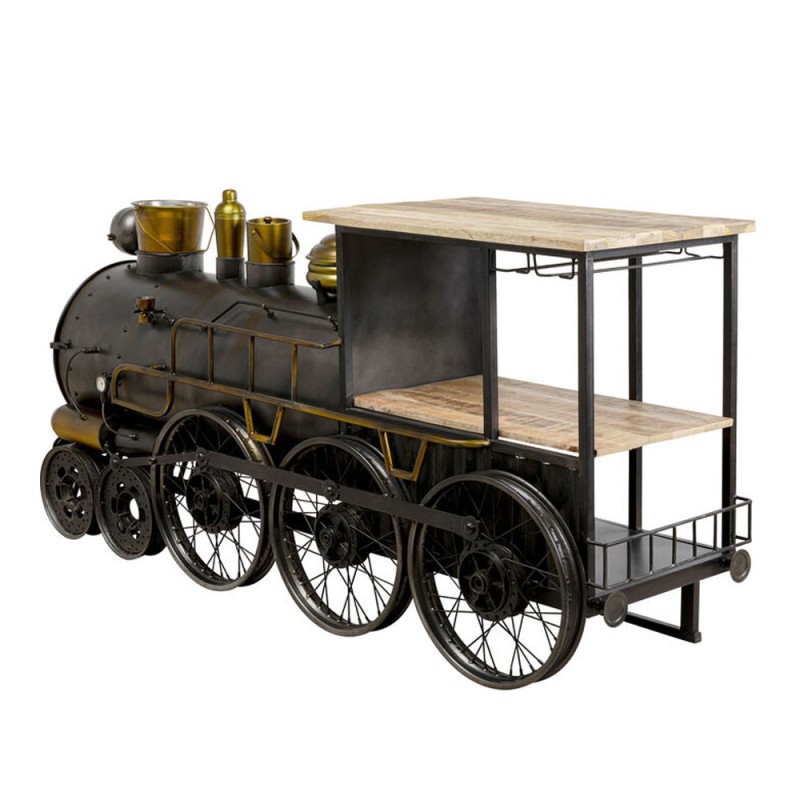 TRAIN ΚΟΝΣΟΛΑ BAR GUNMETAL ΦΥΣΙΚΟ 226x60x104cm