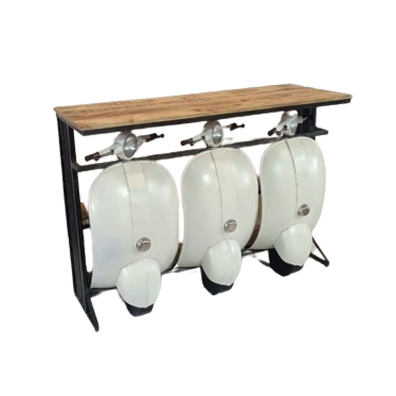 VESPA ΚΟΝΣΟΛΑ CREAM ΛΕΥΚΟ ΦΥΣΙΚΟ 138x52x100cm