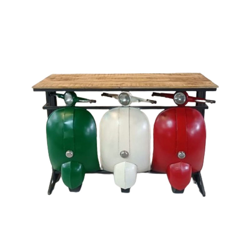VESPA ΚΟΝΣΟΛΑ ΠΡΑΣΙΝΟ ΛΕΥΚΟ ΚΟΚΚΙΝΟ 138x52x100cm