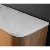 TERRA NOVA ΜΠΟΥΦΕΣ 4ΠΟΡΤΕΣ ΚΑΡΥΔΙ ΛΕΥΚΟ ΜΑΡΜΑΡΟ 180x40x76cm