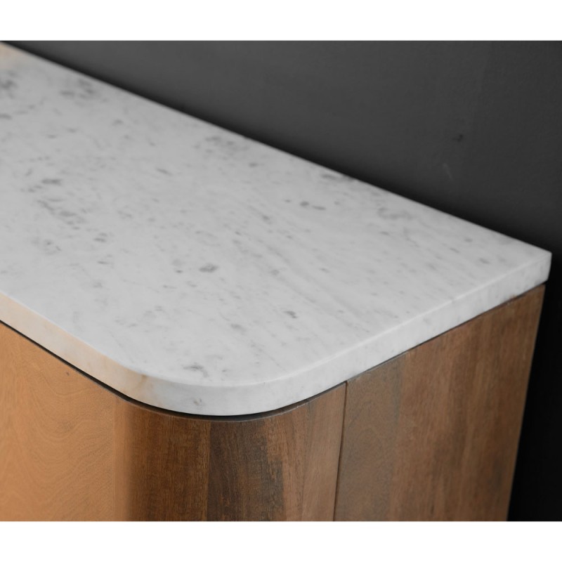 TERRA NOVA ΜΠΟΥΦΕΣ 4ΠΟΡΤΕΣ ΚΑΡΥΔΙ ΛΕΥΚΟ ΜΑΡΜΑΡΟ 180x40x76cm