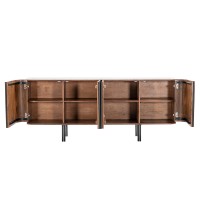 TERRA NOVA ΜΠΟΥΦΕΣ 4ΠΟΡΤΕΣ ΚΑΡΥΔΙ ΛΕΥΚΟ ΜΑΡΜΑΡΟ 180x40x76cm