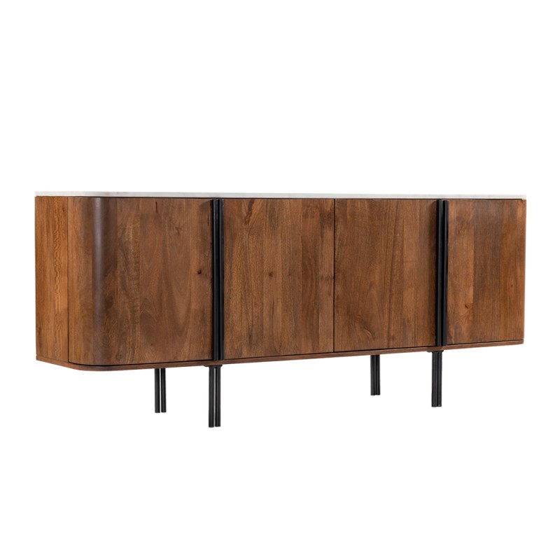 TERRA NOVA ΜΠΟΥΦΕΣ 4ΠΟΡΤΕΣ ΚΑΡΥΔΙ ΛΕΥΚΟ ΜΑΡΜΑΡΟ 180x40x76cm