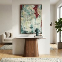 TOTEM ΚΟΝΣΟΛΑ ΚΑΡΥΔΙ ΛΕΥΚΟ ΜΕ ΟΨΗ ΜΑΡΜΑΡΟΥ 120x50x76cm