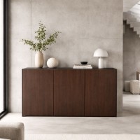 NUEZ ΜΠΟΥΦΕΣ 3ΠΟΡΤΕΣ ΚΑΡΥΔΙ ΜΑΥΡΟ 156x45x85cm