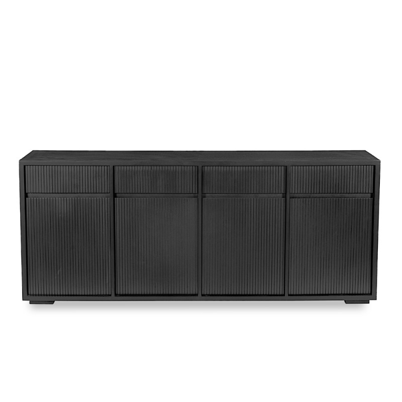 CAPO ΜΠΟΥΦΕΣ 4ΠΟΡΤΕΣ 4ΣΥΡΤΑΡΙΑ ΜΑΥΡΟ 180x40x75cm