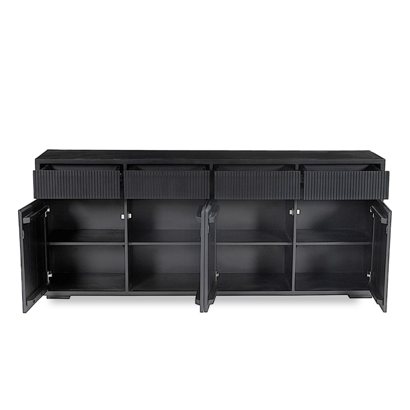 CAPO ΜΠΟΥΦΕΣ 4ΠΟΡΤΕΣ 4ΣΥΡΤΑΡΙΑ ΜΑΥΡΟ 180x40x75cm
