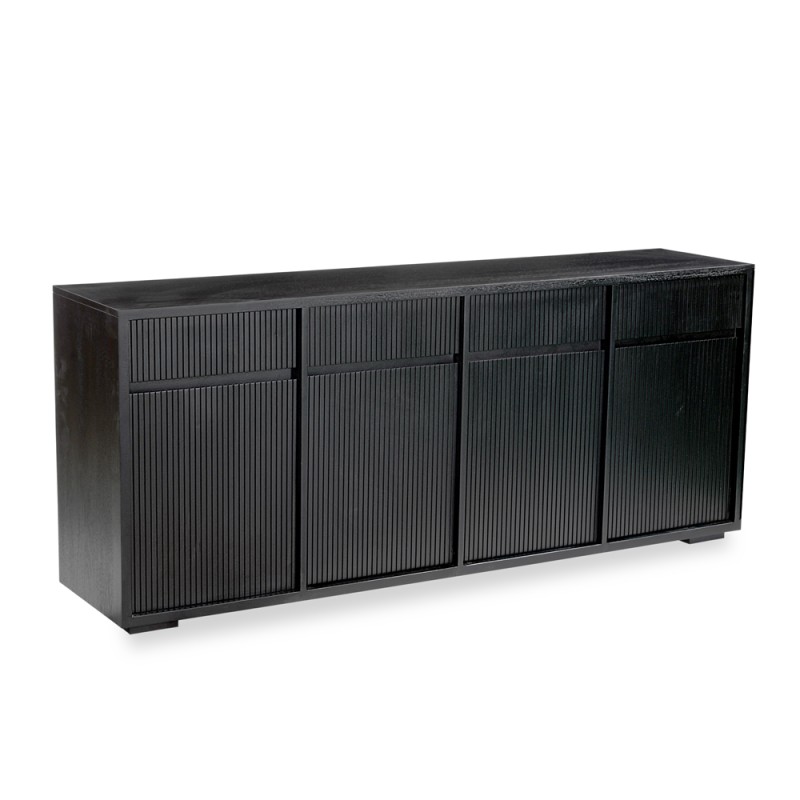 CAPO ΜΠΟΥΦΕΣ 4ΠΟΡΤΕΣ 4ΣΥΡΤΑΡΙΑ ΜΑΥΡΟ 180x40x75cm