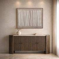 ESSENCE ΜΠΟΥΦΕΣ ΚΑΦΕ BEIGE ΜΕ ΟΨΗ ΜΑΡΜΑΡΟΥ 170x40x82cm