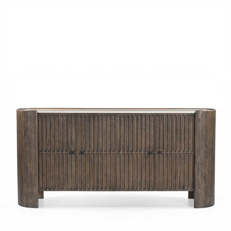 ESSENCE ΜΠΟΥΦΕΣ ΚΑΦΕ BEIGE ΜΕ ΟΨΗ ΜΑΡΜΑΡΟΥ 170x40x82cm