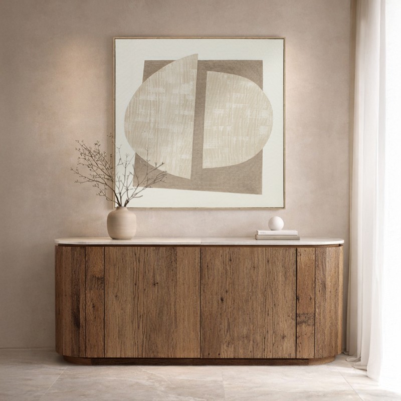 FORES ΜΠΟΥΦΕΣ ΚΑΦΕ ΛΕΥΚΟ ΜΕ ΟΨΗ ΜΑΡΜΑΡΟΥ 167x45x80cm