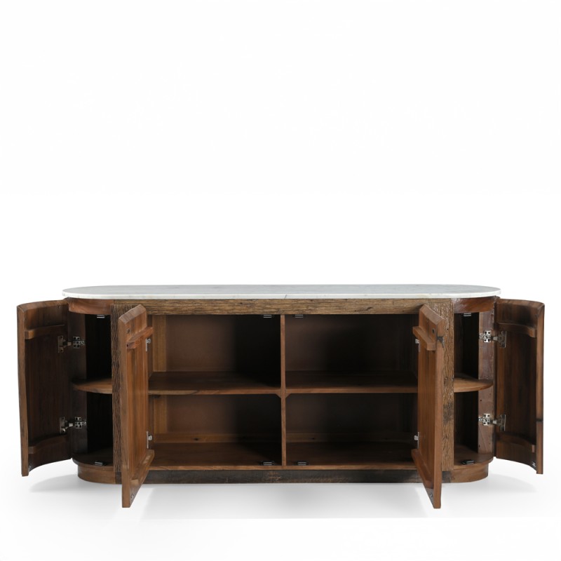 FORES ΜΠΟΥΦΕΣ ΚΑΦΕ ΛΕΥΚΟ ΜΕ ΟΨΗ ΜΑΡΜΑΡΟΥ 167x45x80cm