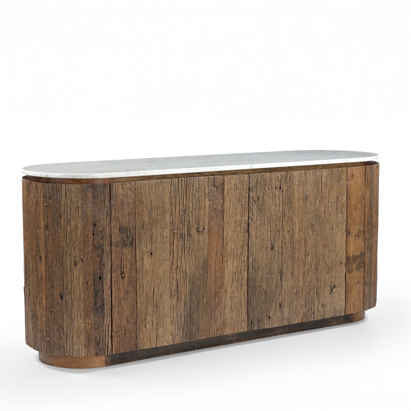 FORES ΜΠΟΥΦΕΣ ΚΑΦΕ ΛΕΥΚΟ ΜΕ ΟΨΗ ΜΑΡΜΑΡΟΥ 167x45x80cm