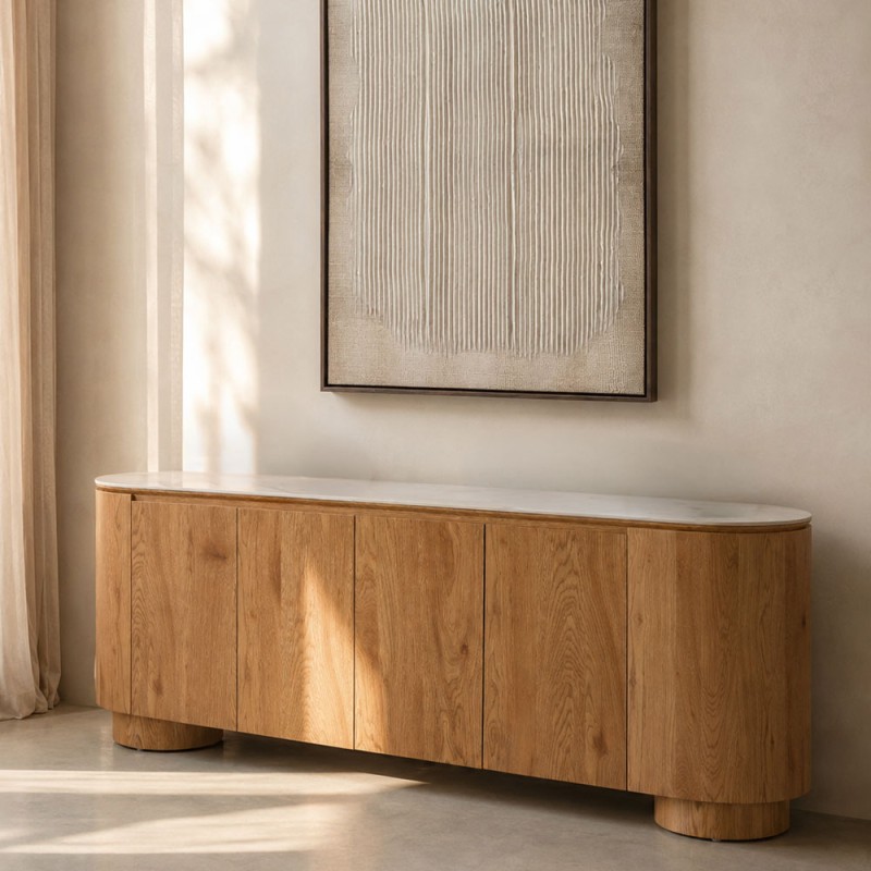 PILLAR ΜΠΟΥΦΕΣ 4ΠΟΡΤΕΣ ΛΕΥΚΟ 180x40x85cm