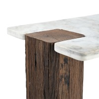 FORES ΚΟΝΣΟΛΑ ΚΑΦΕ ΛΕΥΚΟ ΜΕ ΟΨΗ ΜΑΡΜΑΡΟΥ 120x45x76cm