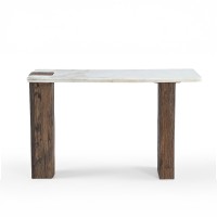 FORES ΚΟΝΣΟΛΑ ΚΑΦΕ ΛΕΥΚΟ ΜΕ ΟΨΗ ΜΑΡΜΑΡΟΥ 120x45x76cm