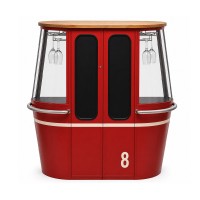 SKI GONDOLA ΚΟΝΣΟΛΑ ΚΟΚΚΙΝΟ ΛΕΥΚΟ ΦΥΣΙΚΟ 106x44x104cm