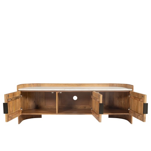 ORGANIC BITTER TV STAND 2ΠΟΡΤΕΣ ΚΑΡΥΔΙ ΛΕΥΚΟ 147x45x50cm
