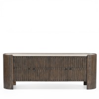 ESSENCE TV STAND ΚΑΦΕ BEIGE ΜΕ ΟΨΗ ΜΑΡΜΑΡΟΥ 170x40x60cm