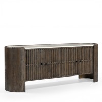 ESSENCE TV STAND ΚΑΦΕ BEIGE ΜΕ ΟΨΗ ΜΑΡΜΑΡΟΥ 170x40x60cm