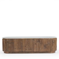FORES TV STAND ΚΑΦΕ ΛΕΥΚΟ ΜΕ ΟΨΗ ΜΑΡΜΑΡΟΥ 167x43x45cm