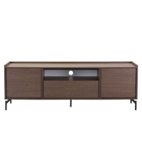 TOBAC TV STAND 2ΠΟΡΤΕΣ 1ΣΥΡΤΑΡΙ ΚΑΡΥΔΙ ΣΚΟΥΡΟ 180x39x62cm