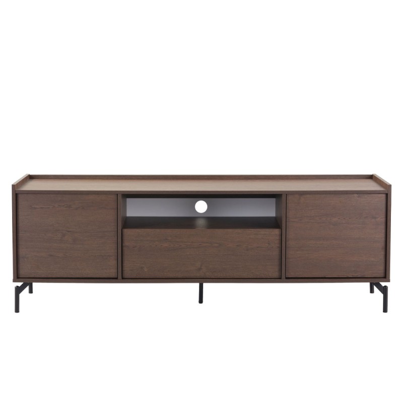 TOBAC TV STAND 2ΠΟΡΤΕΣ 1ΣΥΡΤΑΡΙ ΚΑΡΥΔΙ ΣΚΟΥΡΟ 180x39x62cm
