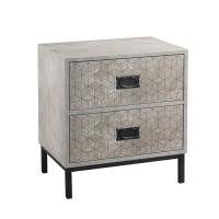 RUBIK ΚΟΜΟΔΙΝΟ 2ΣΥΡΤΑΡΙΑ CEMENT ΑΝΟΙΧΤΟ ΜΕ PATTERN 50x35x55cm