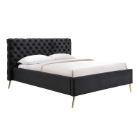 BLACK EROS ΚΡΕΒΑΤΙ (ΓΙΑ ΣΤΡΩΜΑ 160x200cm) ΜΑΥΡΟ 229.5x195x118.5cm