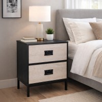 FACTORY ΚΟΜΟΔΙΝΟ 2ΣΥΡΤΑΡΙΑ ΜΑΥΡΟ OAK SONOMA DECAPE 50x35x55cm