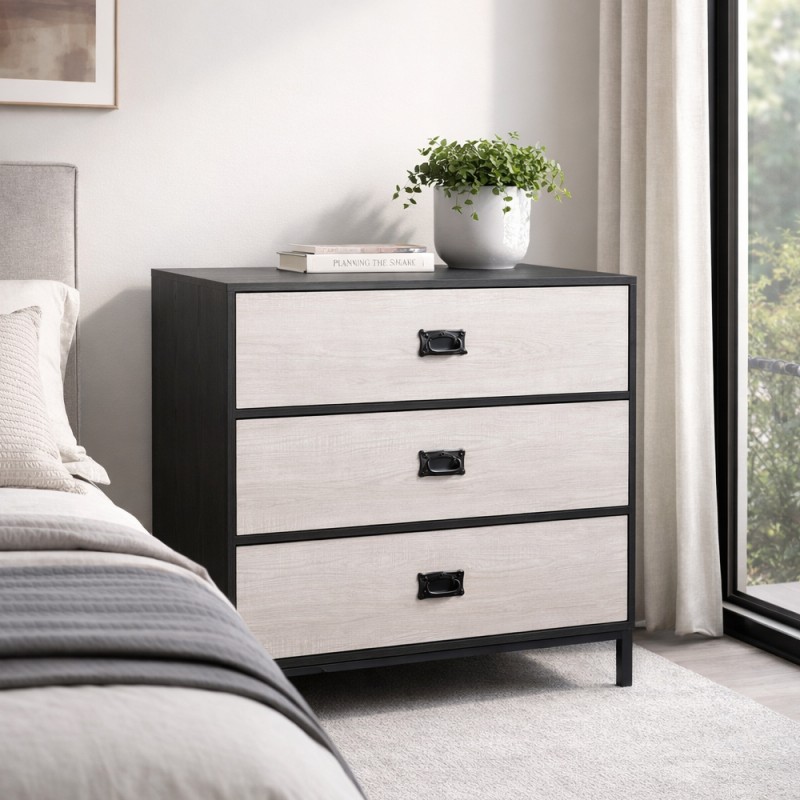FACTORY ΣΥΡΤΑΡΙΕΡΑ 3ΣΥΡΤΑΡΙΑ ΜΑΥΡΟ OAK SONOMA DECAPE 80x40x80cm