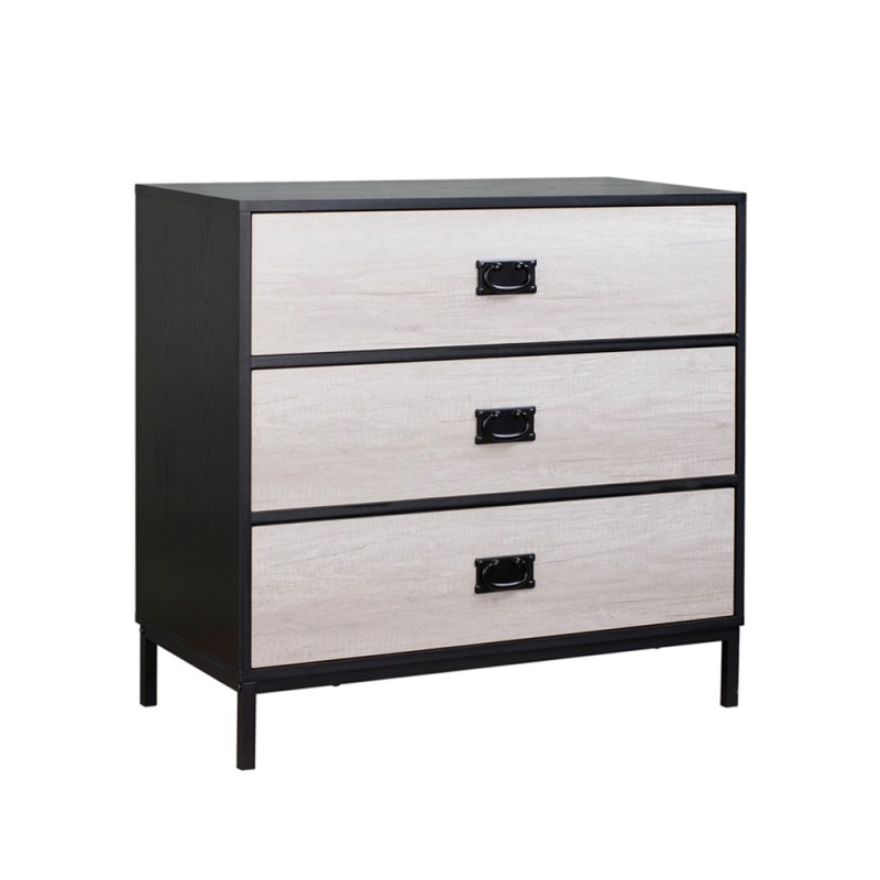 FACTORY ΣΥΡΤΑΡΙΕΡΑ 3ΣΥΡΤΑΡΙΑ ΜΑΥΡΟ OAK SONOMA DECAPE 80x40x80cm