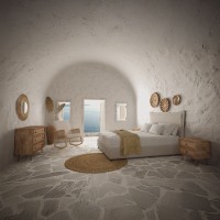 AMMOS ΚΟΜΟΔΙΝΟ 2ΣΥΡΤΑΡΙΑ ΦΥΣΙΚΟ ΜΕ RATTAN 50x39x54.8cm