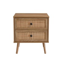 AMMOS ΚΟΜΟΔΙΝΟ 2ΣΥΡΤΑΡΙΑ ΦΥΣΙΚΟ ΜΕ RATTAN 50x39x54.8cm