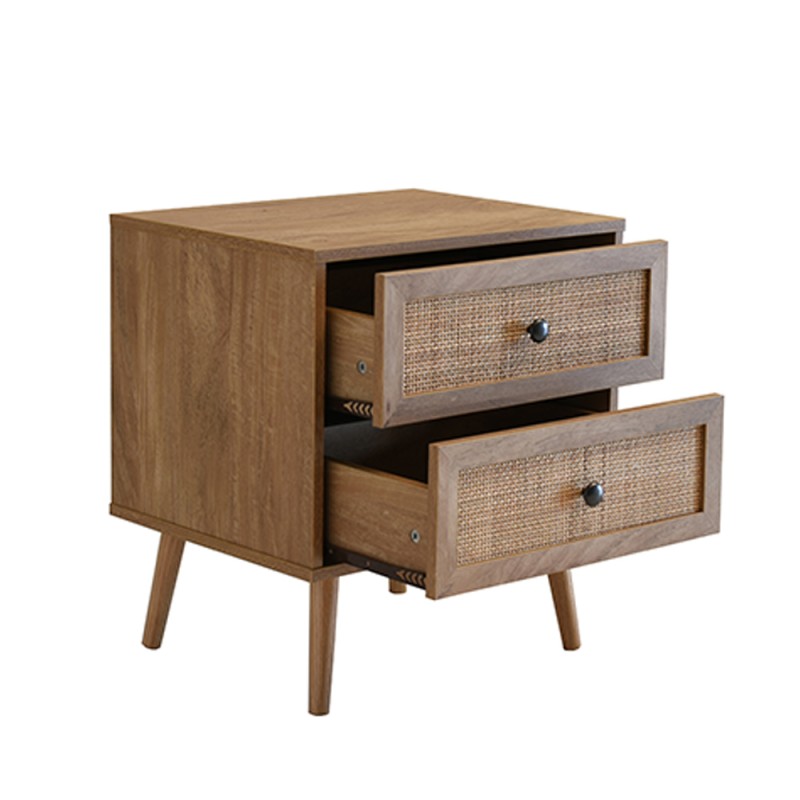 AMMOS ΚΟΜΟΔΙΝΟ 2ΣΥΡΤΑΡΙΑ ΦΥΣΙΚΟ ΜΕ RATTAN 50x39x54.8cm