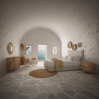 AMMOS ΚΟΜΟΤΑ 3ΣΥΡΤΑΡΙΑ ΦΥΣΙΚΟ ΜΕ RATTAN 90x39x79cm