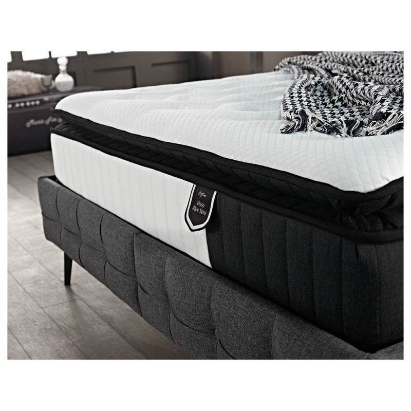 VISCO ALOE VERA ROLL PACK ΣΤΡΩΜΑ 160x200cm ΛΕΥΚΟ ΑΝΘΡΑΚΙ 200x160x31cm