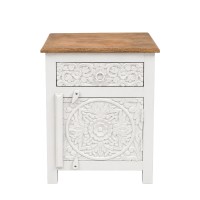 LOTUS ΚΟΜΟΔΙΝΟ 1ΠΟΡΤΑ 1ΣΥΡΤΑΡΙ ΛΕΥΚΟ DECAPE ΦΥΣΙΚΟ 45x37x60cm