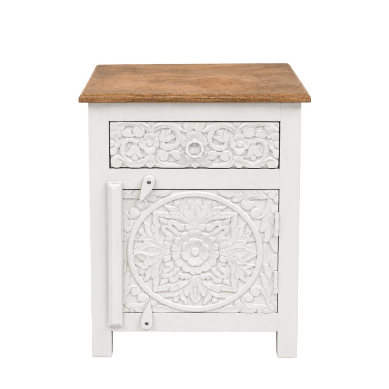 LOTUS ΚΟΜΟΔΙΝΟ 1ΠΟΡΤΑ 1ΣΥΡΤΑΡΙ ΛΕΥΚΟ DECAPE ΦΥΣΙΚΟ 45x37x60cm