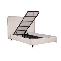 COLOMBO ΚΡΕΒΑΤΙ ΜΕ ΑΠΟΘΗΚ. ΧΩΡΟ (ΓΙΑ ΣΤΡΩΜΑ 160x200cm) OFF WHITE 06-900 ΜΑΥΡΟ 210x170x120cm