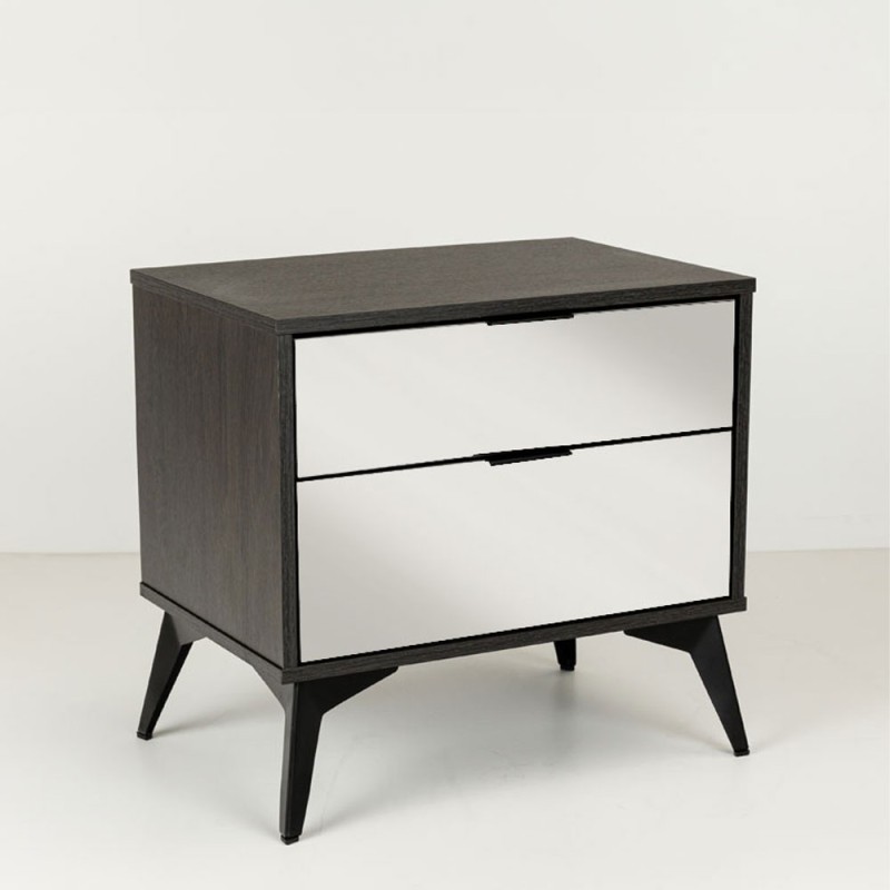 SPECCHIO ΚΟΜΟΔΙΝΟ 2ΣΥΡΤΑΡΙΑ ΜΑΥΡΟ OAK ΚΑΘΡΕΠΤΗΣ 58x39x55cm
