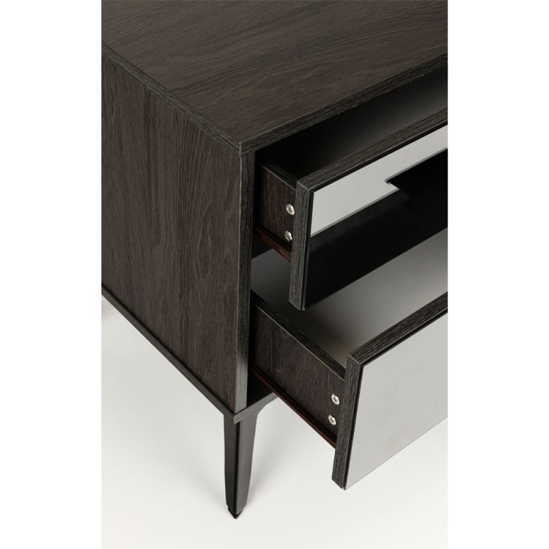 SPECCHIO ΚΟΜΟΔΙΝΟ 2ΣΥΡΤΑΡΙΑ ΜΑΥΡΟ OAK ΚΑΘΡΕΠΤΗΣ 58x39x55cm