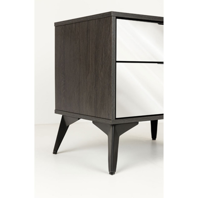 SPECCHIO ΚΟΜΟΔΙΝΟ 2ΣΥΡΤΑΡΙΑ ΜΑΥΡΟ OAK ΚΑΘΡΕΠΤΗΣ 58x39x55cm