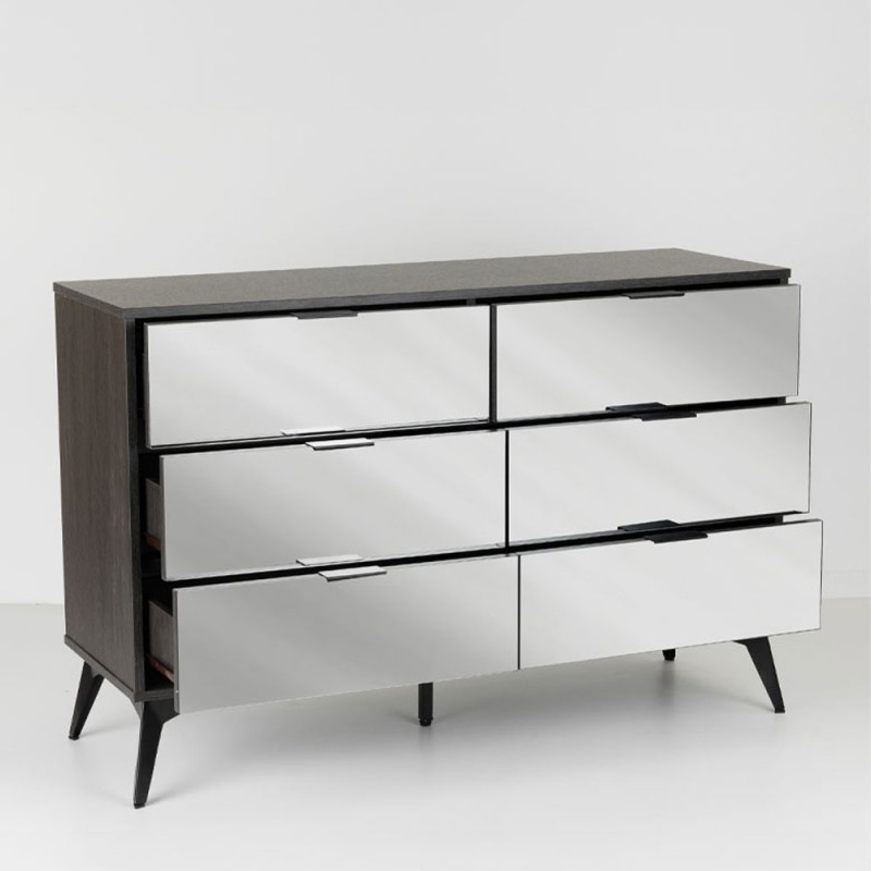 SPECCHIO ΣΥΡΤΑΡΙΕΡΑ 6ΣΥΡΤΑΡΙΑ ΜΑΥΡΟ OAK ΚΑΘΡΕΠΤΗΣ 120x39x80cm