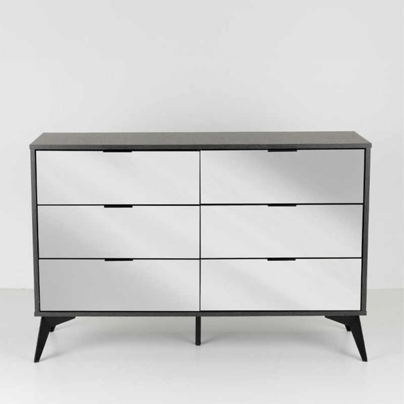 SPECCHIO ΣΥΡΤΑΡΙΕΡΑ 6ΣΥΡΤΑΡΙΑ ΜΑΥΡΟ OAK ΚΑΘΡΕΠΤΗΣ 120x39x80cm
