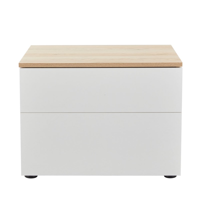 LUCIDO ΚΟΜΟΔΙΝΟ 2ΣΥΡΤΑΡΙΑ ΛΕΥΚΟ OAK ΦΥΣΙΚΟ 58x39x44.5cm