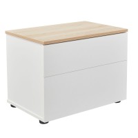 LUCIDO ΚΟΜΟΔΙΝΟ 2ΣΥΡΤΑΡΙΑ ΛΕΥΚΟ OAK ΦΥΣΙΚΟ 58x39x44.5cm