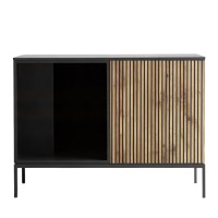 MYSTERY ΚΟΜΟΤΑ 2ΠΟΡΤΕΣ ΦΥΣΙΚΟ ΣΚΟΥΡΟ ΜΑΥΡΟ 104x39x83cm