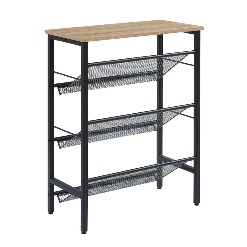 PLEXUS ΠΑΠΟΥΤΣΟΘΗΚΗ 3ΡΑΦΙΑ ΚΑΡΥΔΙ ΜΑΥΡΟ 60x30x80cm